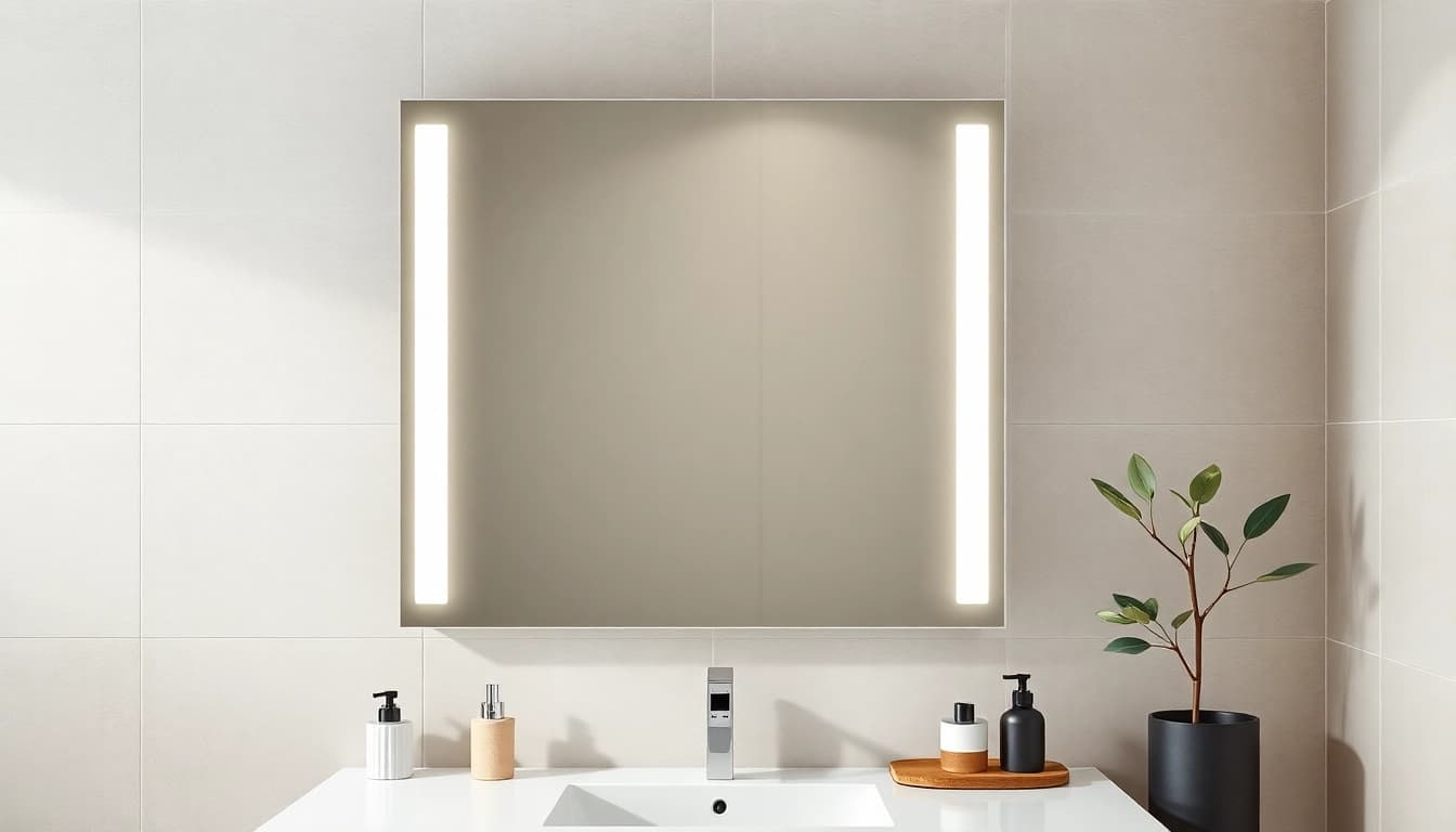 Enhance your space with a stunning mirror light mirror featuring soft LED lighting.