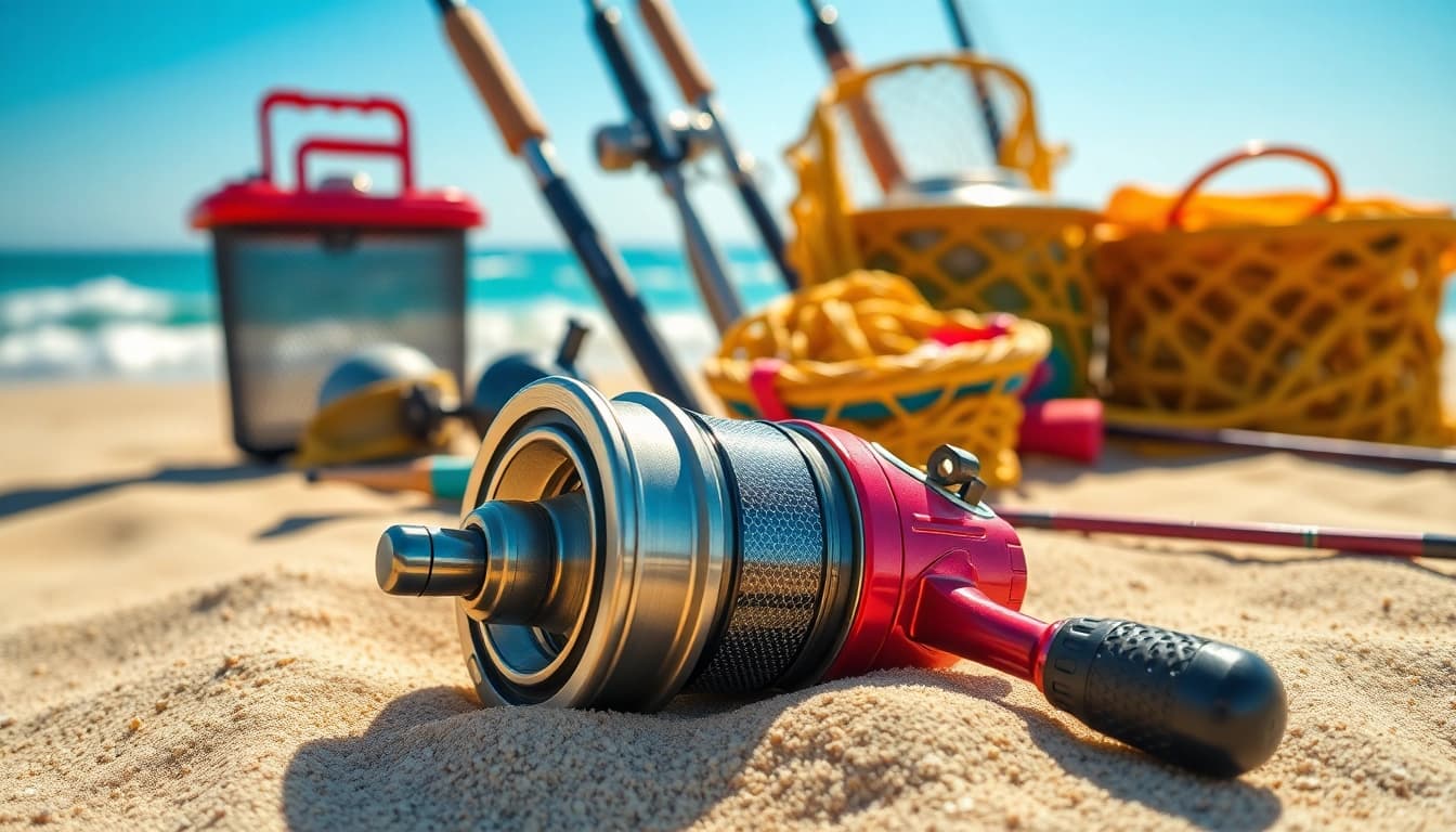 Fishing gear for Cabo displayed on a scenic beach, inviting anglers to prepare for an adventure.