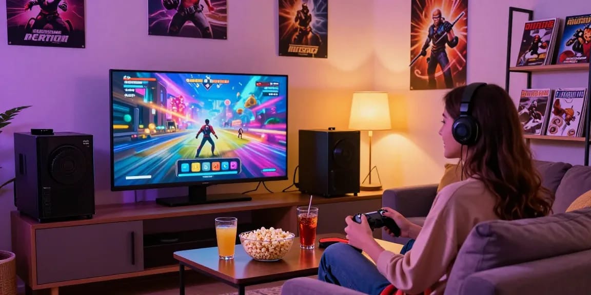 Engaging adults enjoying a multiplayer adult game in a cozy living room setting.