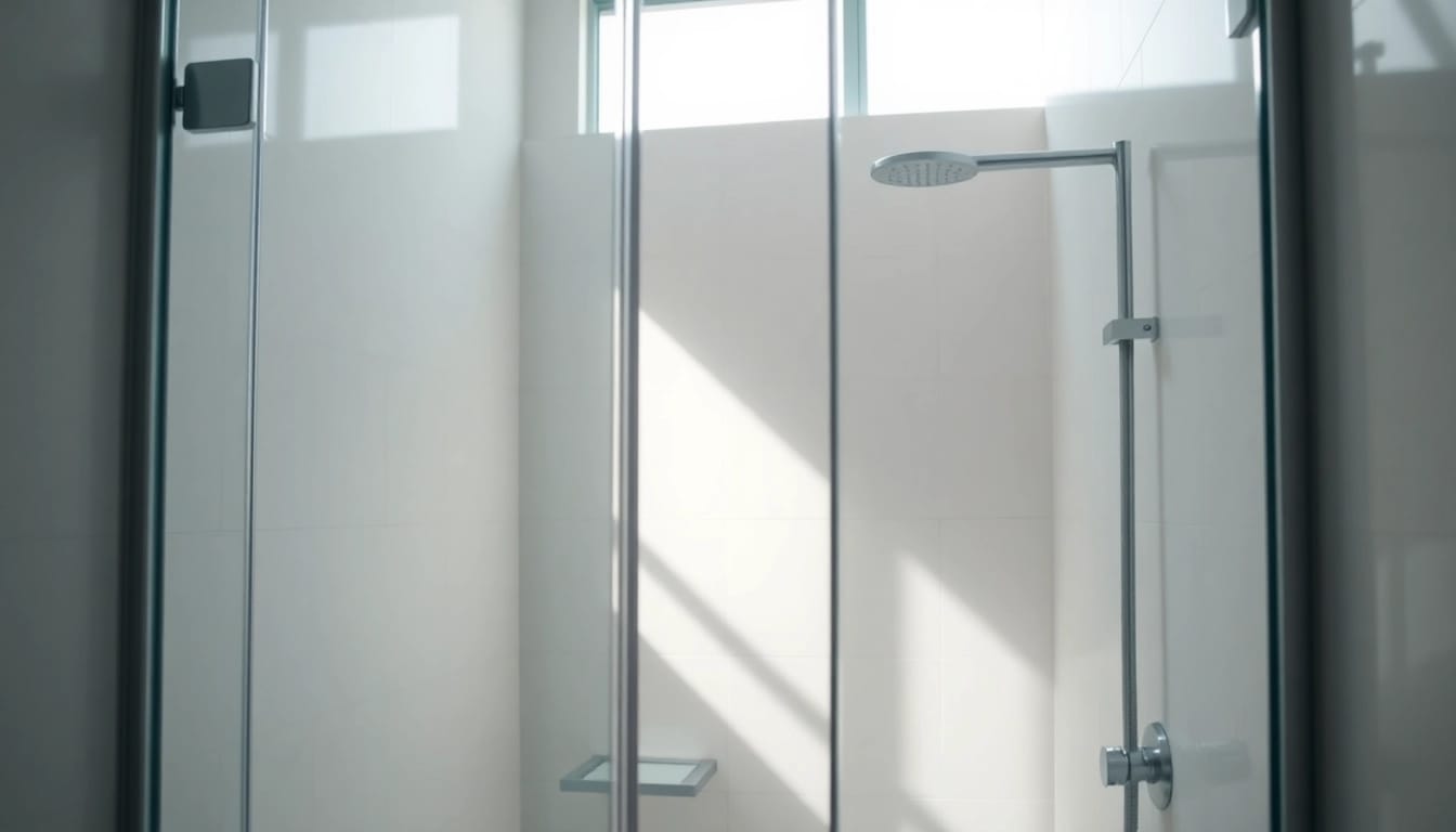 Admire douches à l'italienne with sleek glass panels and elegant tile designs.