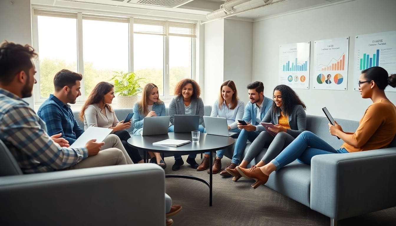 Collaborative meeting on trending career ideas for 2025 in a modern office.