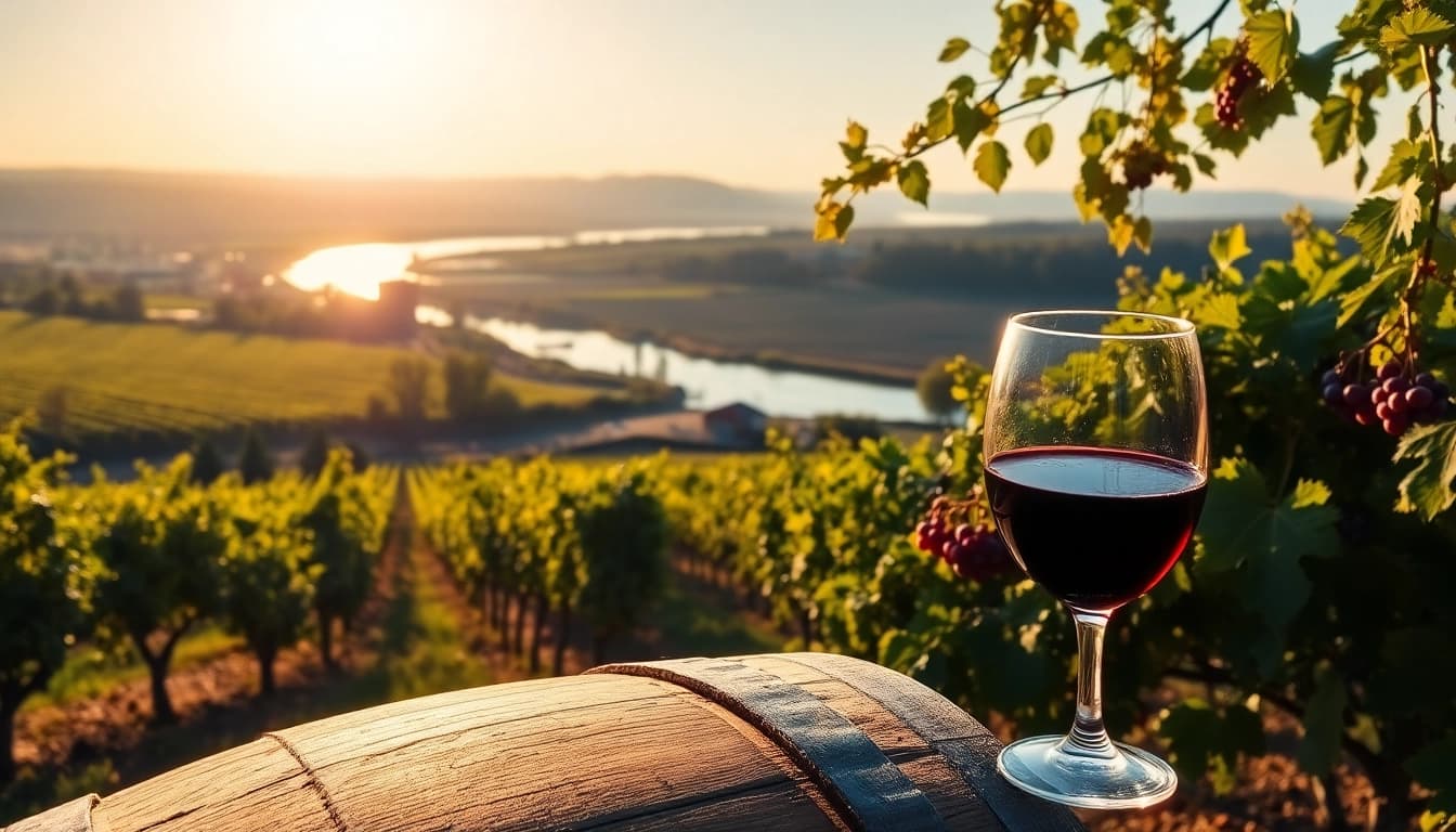 Vineyards and Sacramento River scenery showcasing Carksburg CA's charm.