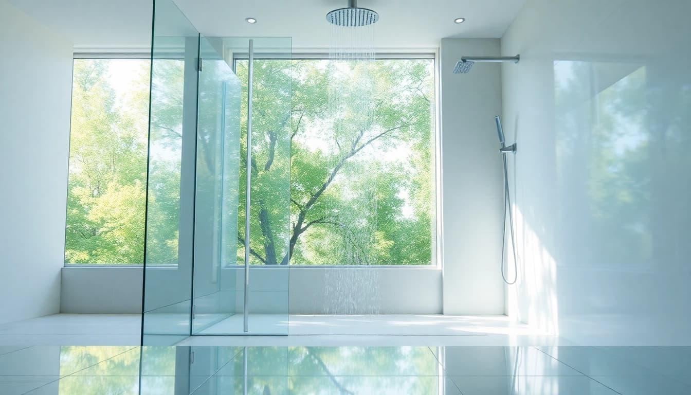 Experience elegant showers Australia with luxurious design and natural light in a modern bathroom setting.