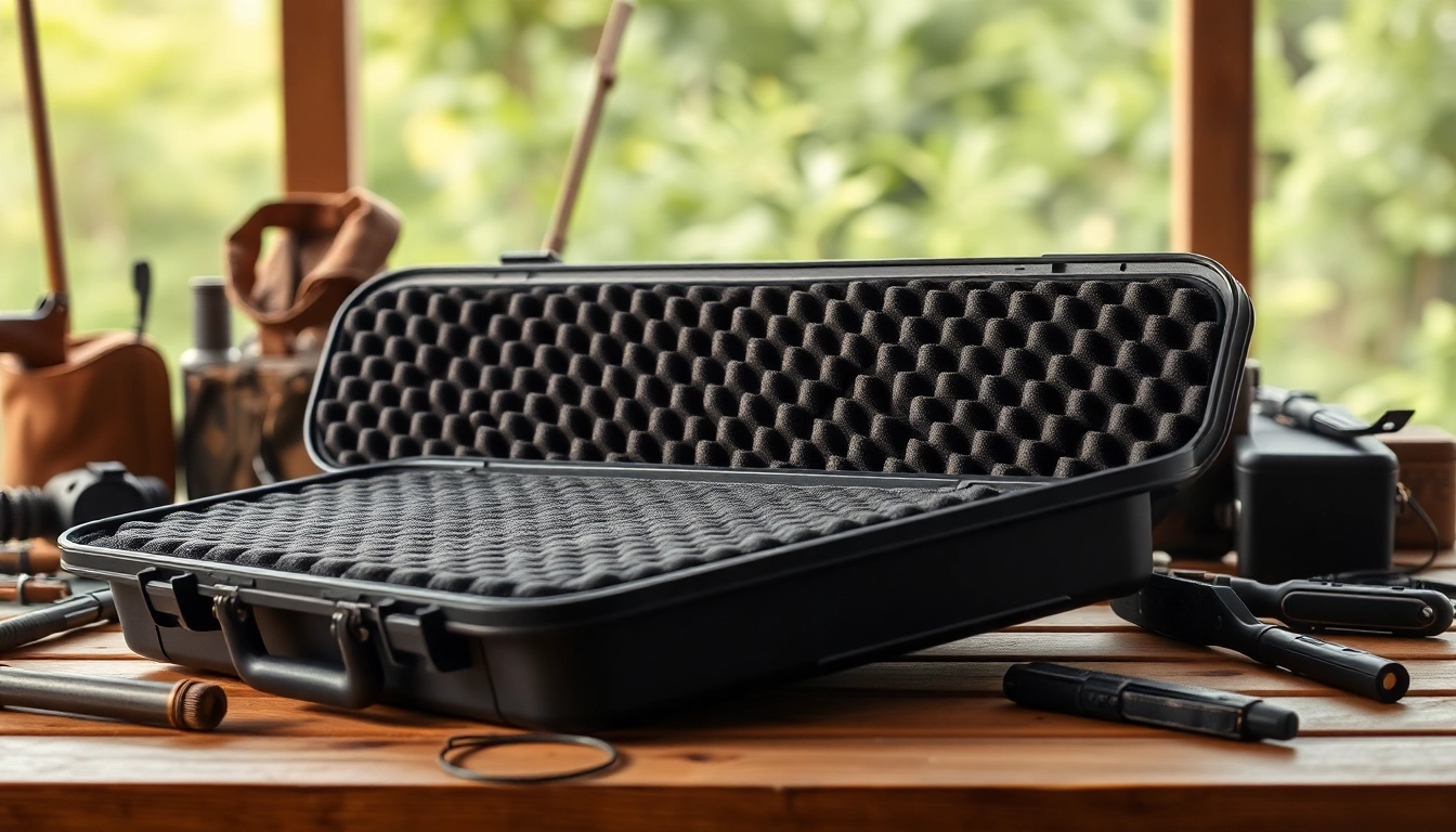 Foam for rifle case showcasing its protective features against hunting gear.