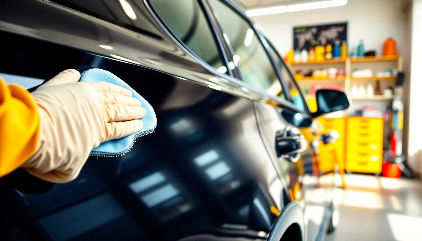 Experience exceptional car detailing Chattanooga service with a professional detailer working on a sleek sedan.