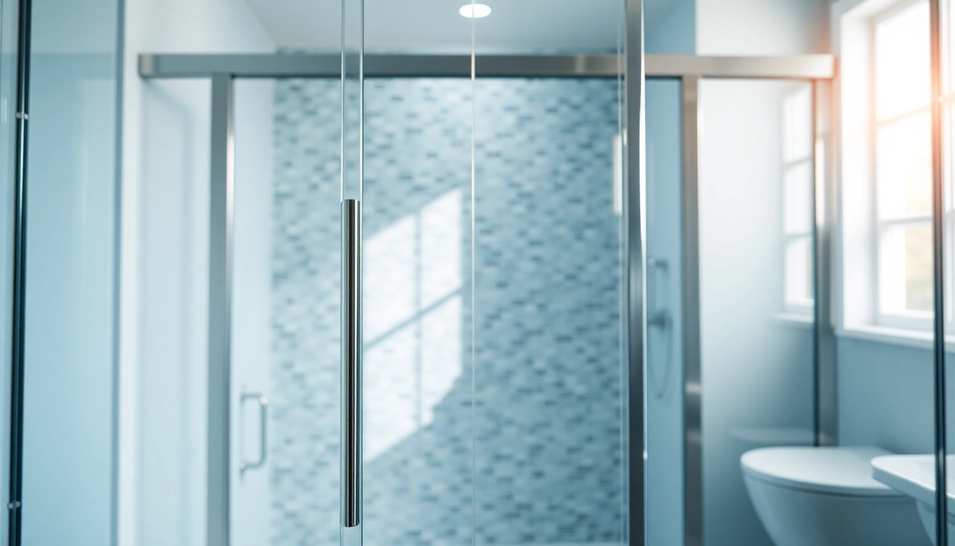 Showcase of sunney shower doors highlighting their sleek design in a modern bathroom.