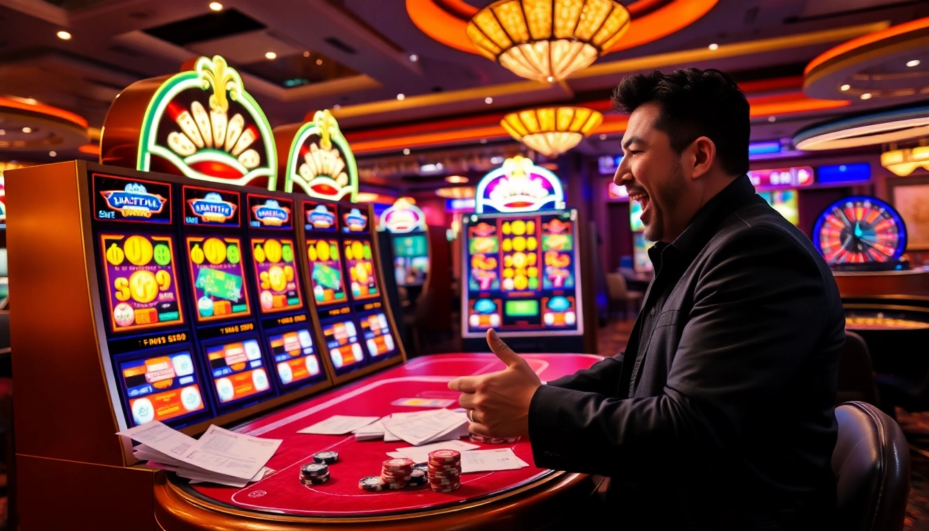 Experience exciting wins with the slot demo scatter hitam in a vibrant casino setting.