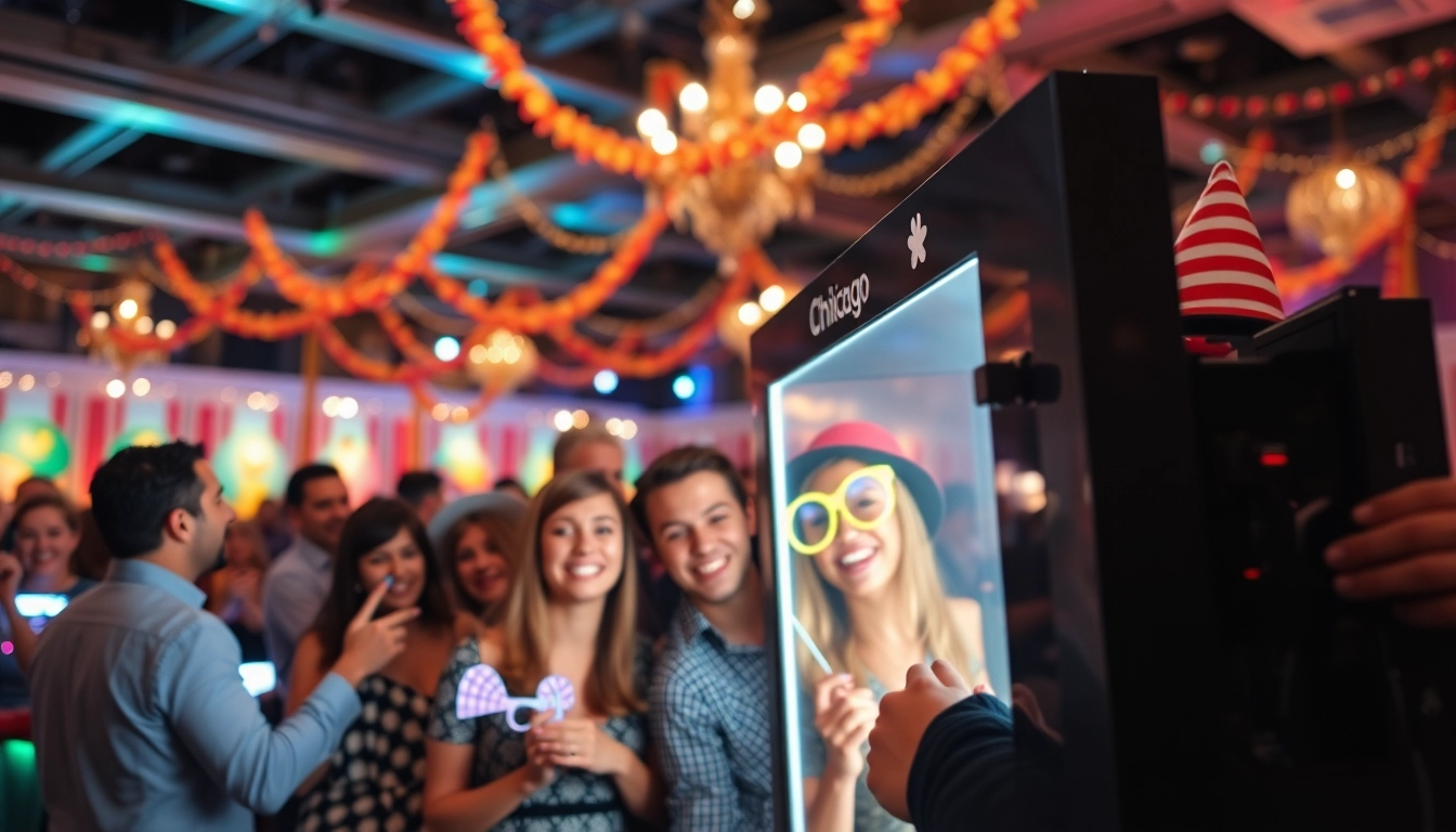 Enjoy capturing moments with a photo booth chicago featuring fun props and vibrant guests.