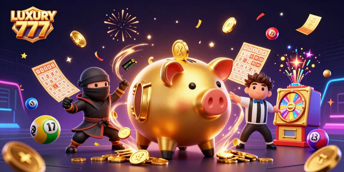 Menangkan jackpot dalam LUXURY 777 dengan aksi kartun kasino yang meriah dan berwarna.