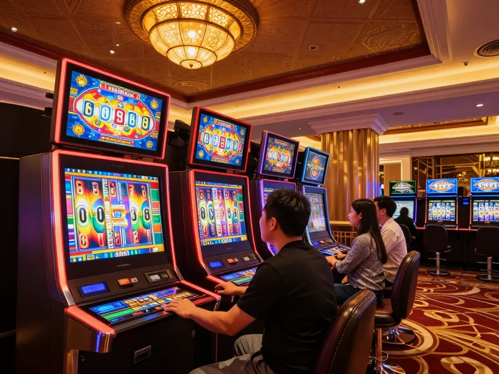 Engaging players enjoying vibrant slots in a sunwinapk casino atmosphere.