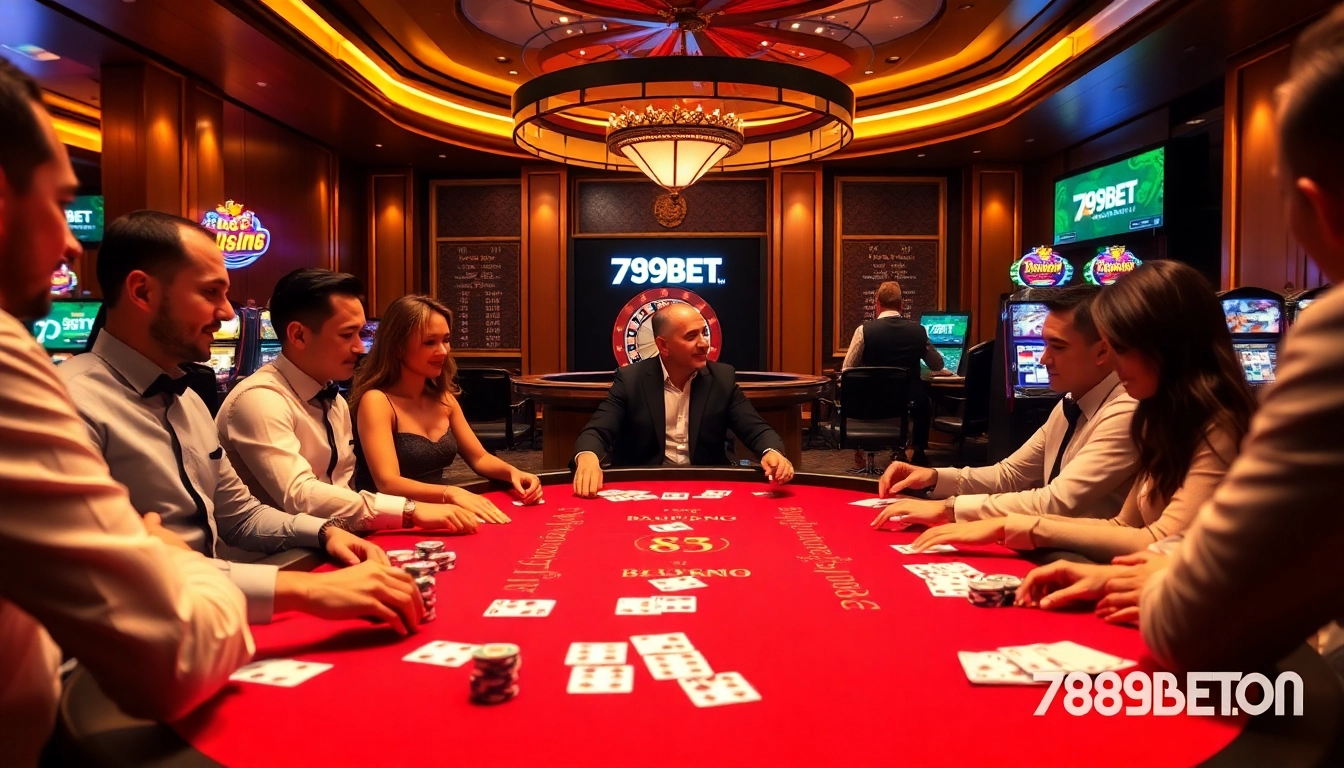 Experience thrilling blackjack action at 789BET.COM, where players engage in strategic bets at luxurious casino tables.