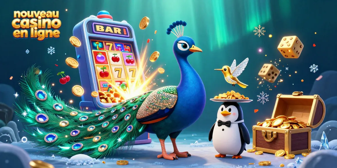 Découvrez un nouveau casino en ligne avec un paon, un pingouin, et des jeux de jackpot colorés.