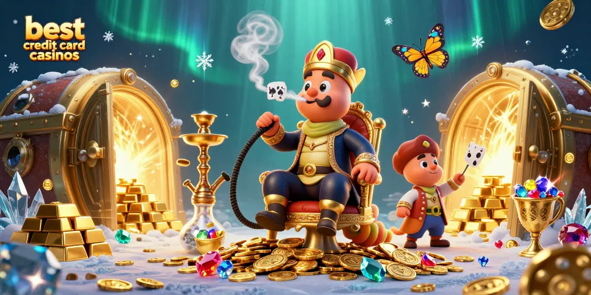 Experience the thrill at the best credit card casinos with vibrant casino elements and captivating characters.