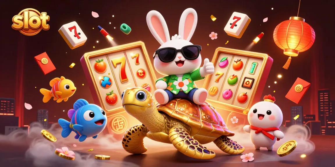 Spin the slots with luck and excitement in this vibrant 3D casino illustration.