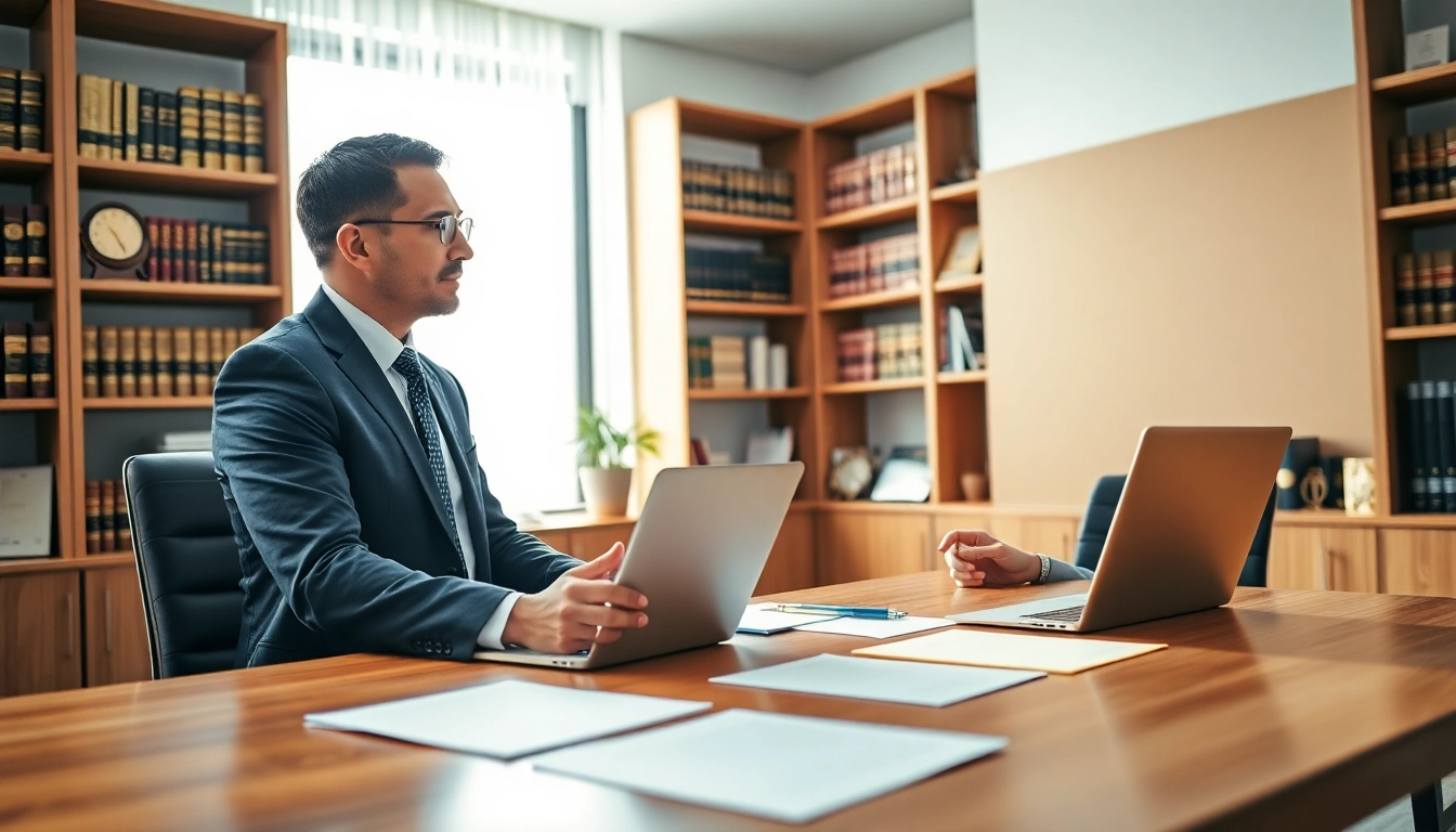 Consultation with an intellectual property lawyer showcasing professionalism and expertise.