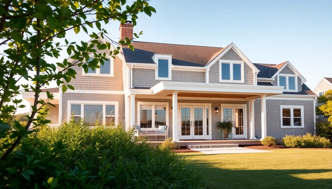 Visualize a Scituate In-Law Expansion showcasing a modern architectural design surrounded by lush greenery.