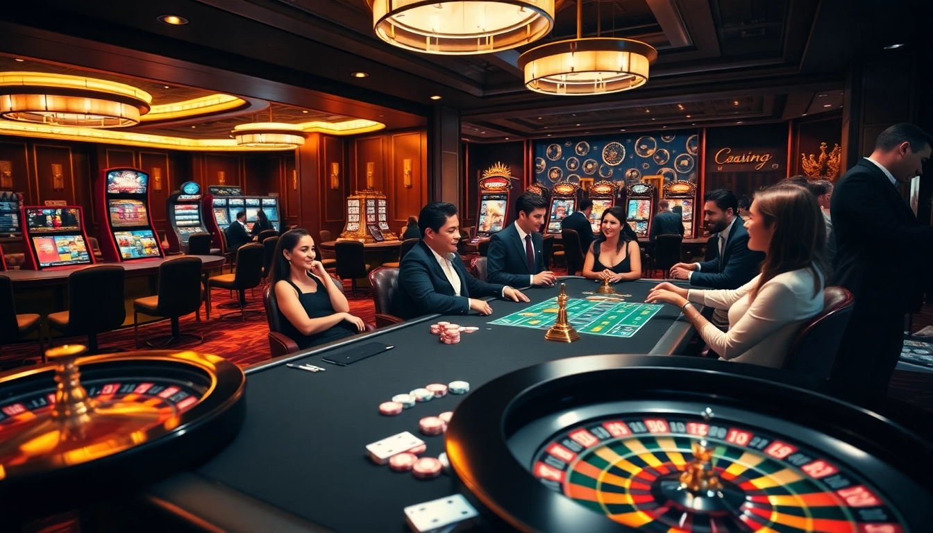 Expérience de jeu en ligne passionnante au casino en ligne France présentant des actions de poker, de la roulette et des machines à sous numériques.