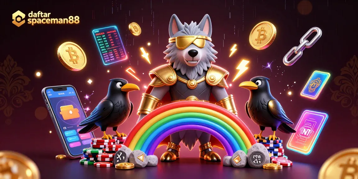 Engage with daftar spaceman88 in an exciting casino scene featuring Odin and glowing gaming elements.