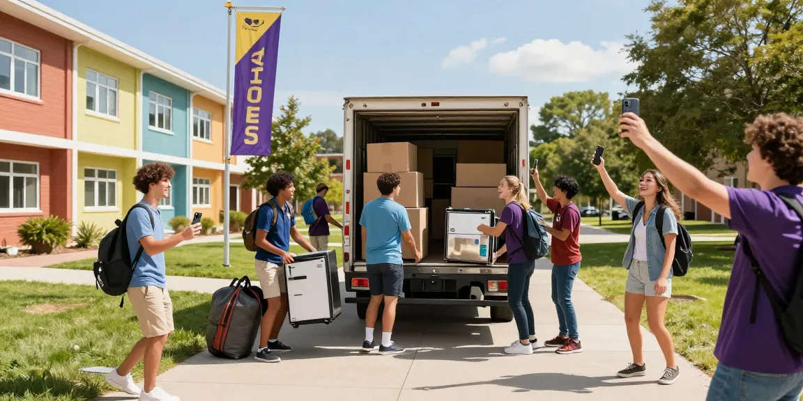 College movers in St. George helping students move into dorms with care and precision.