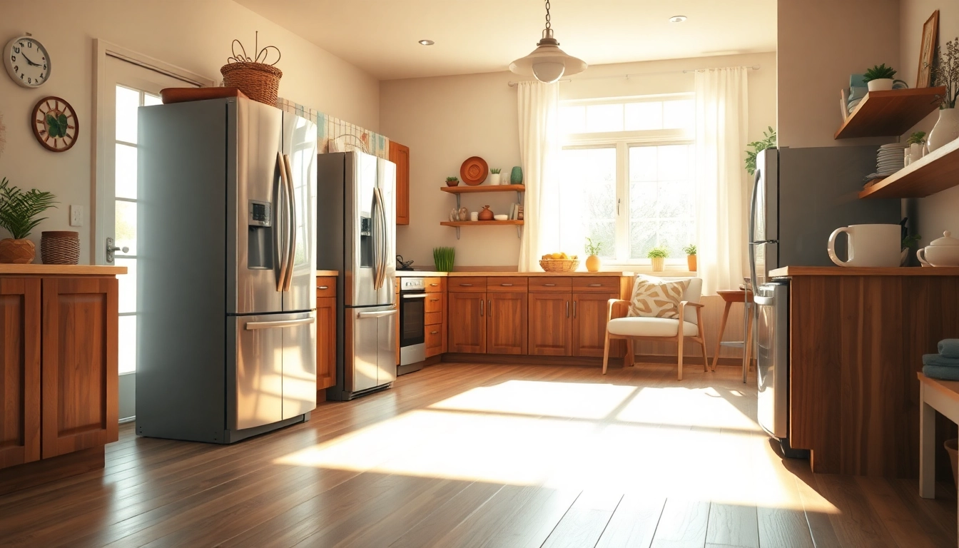 Visual representation of home systems and appliance protection in a modern kitchen showcasing essential appliances and warm decor.