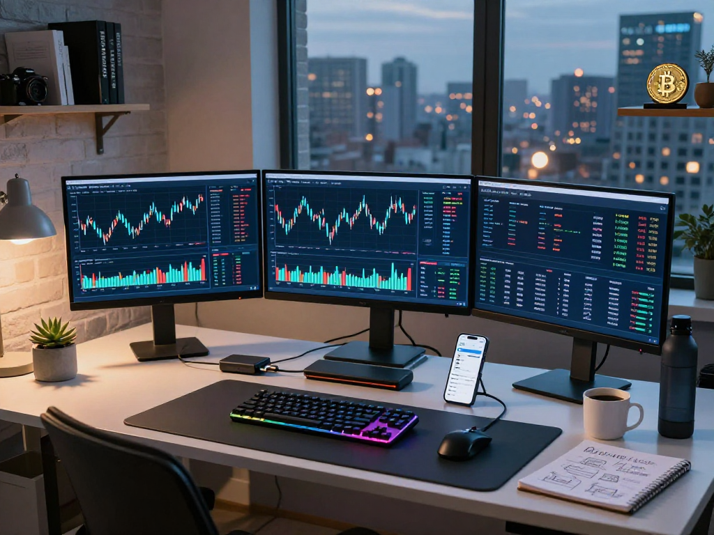 MetaTrader 5 官网中的多种加密货币交易和区块链图表分析环境，专业交易工作台布局。