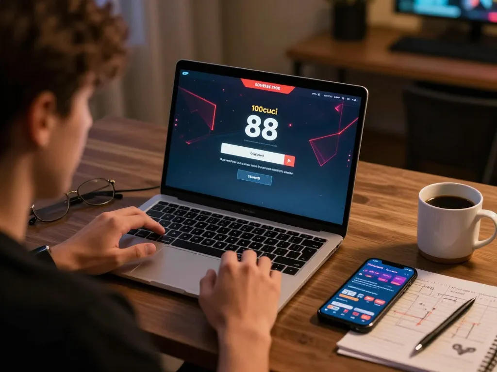 Melibatkan diri dalam 100cuci 88 login di laptop sambil menikmati permainan dalam talian di rumah