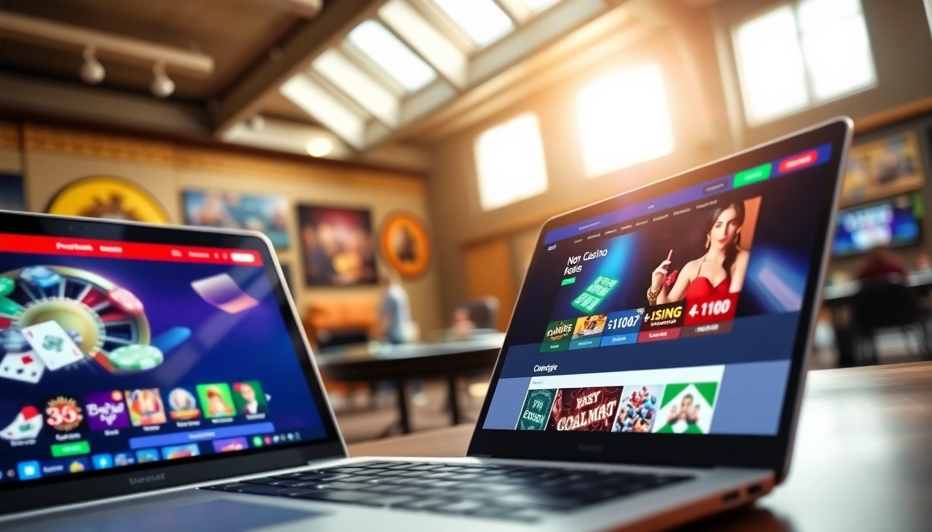 Explore Non Uk Casino features with vibrant gaming interfaces and excitement.