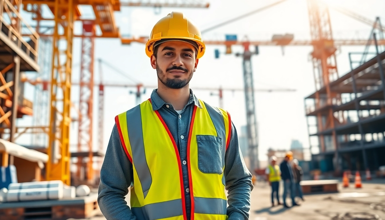 A construction worker at a Texas site, showcasing opportunities at construction trade schools in Texas.