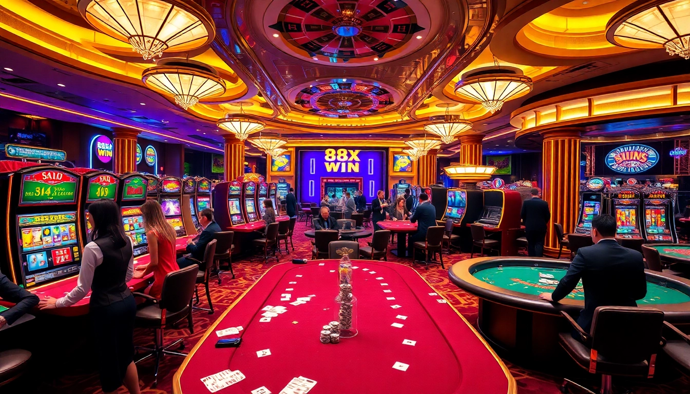 Players celebrating as they achieve the 88xx win at a luxurious casino.