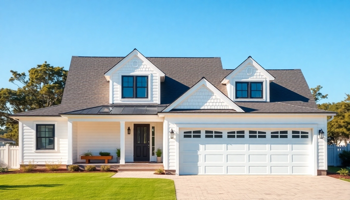Cape Cod home addition showcasing a modern garage integrated beautifully into the design.