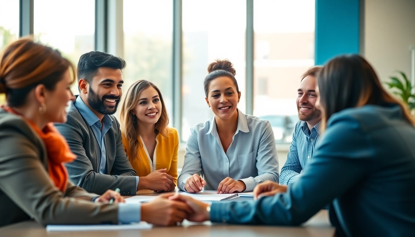 Warranty company for customers and repair providers showcasing a diverse team collaborating in a bright office.
