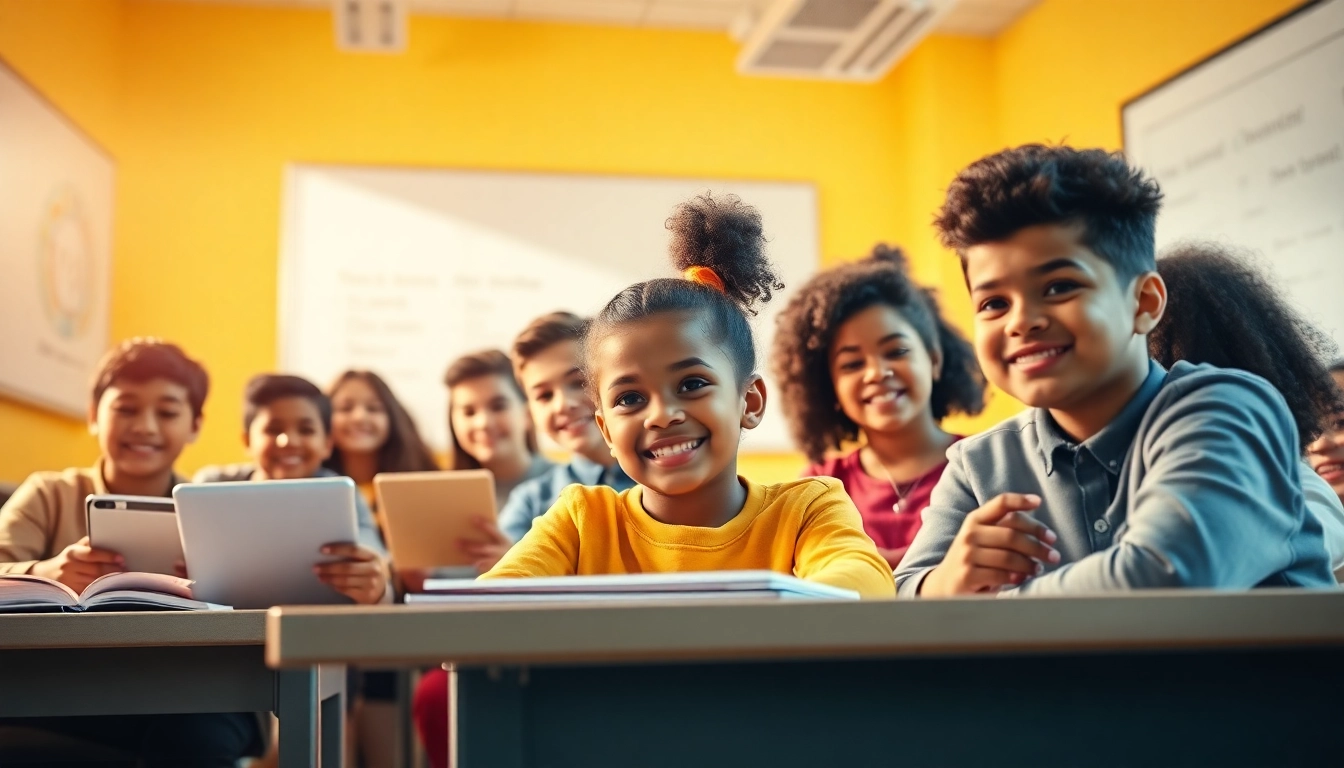Engaged students collaborating in a modern classroom focused on innovative education.