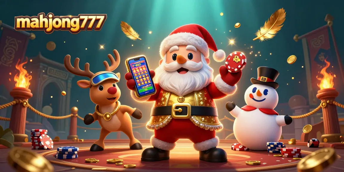 Experience thrilling gameplay at mahjong777 with Santa and friends celebrating big wins!