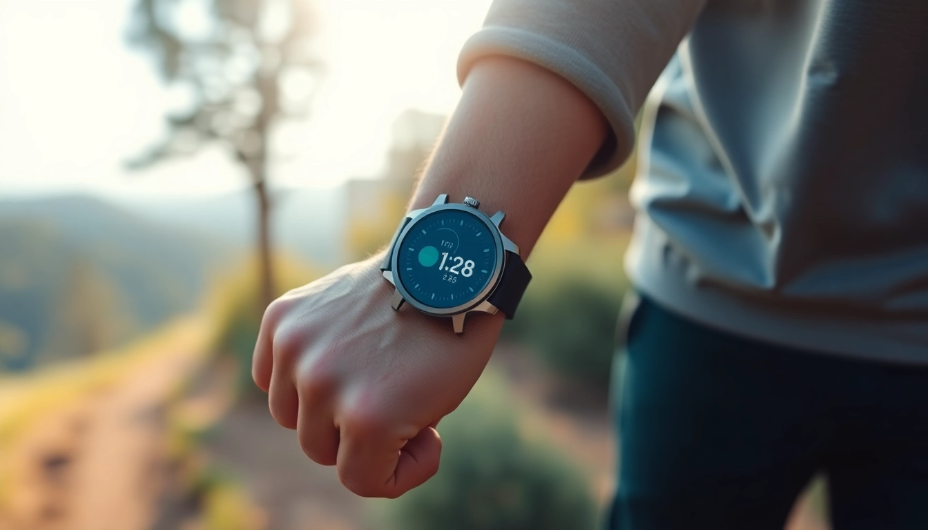 Explore the features of a Pulse Smart Watch worn by an active lifestyle enthusiast outdoors.