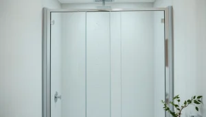 Appréciez la élégante paroi de douche à l'italienne dans un cadre moderne de salle de bains.