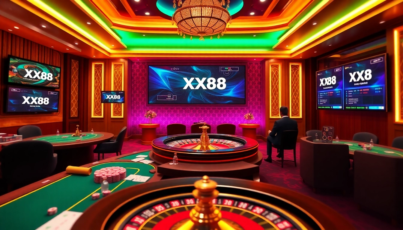 Experience the excitement of Trang Chủ XX88 with vibrant casino elements and engaging online interfaces.