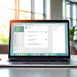 Send WhatsApp messages effortlessly using ultramsg API in a modern office setting.
