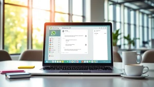 Send WhatsApp messages effortlessly using ultramsg API in a modern office setting.