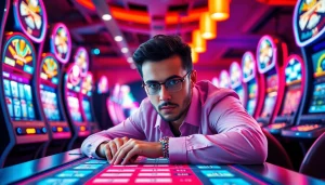 Permainan pakde4d slot yang menarik dengan nuansa kasino yang ramai dan cerah.