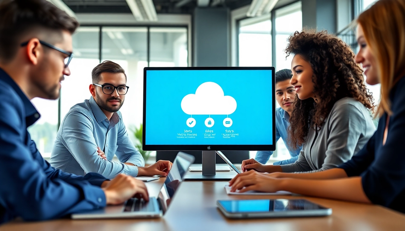 Cloud Backup Tampa team collaborating on innovative data security solutions in a modern office.