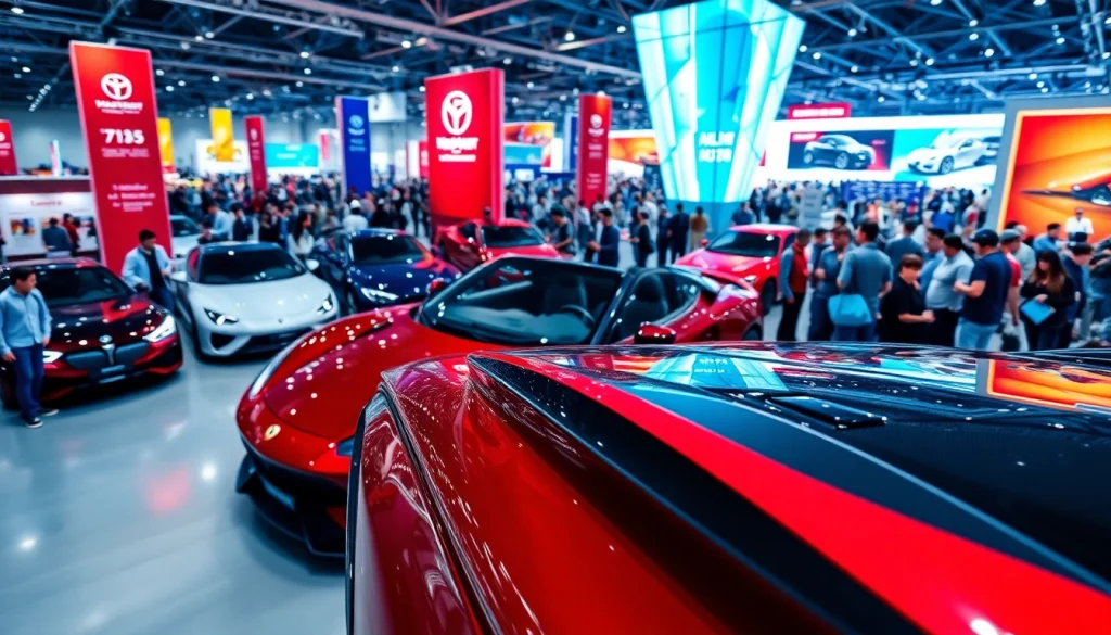 Explore the latest luxury vehicles at the Auto Cars Show, featuring modern designs and vibrant displays.