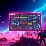Engage with Freedom X, the AI game maker, showcasing a vibrant digital landscape full of creativity and innovation.