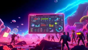 Engage with Freedom X, the AI game maker, showcasing a vibrant digital landscape full of creativity and innovation.