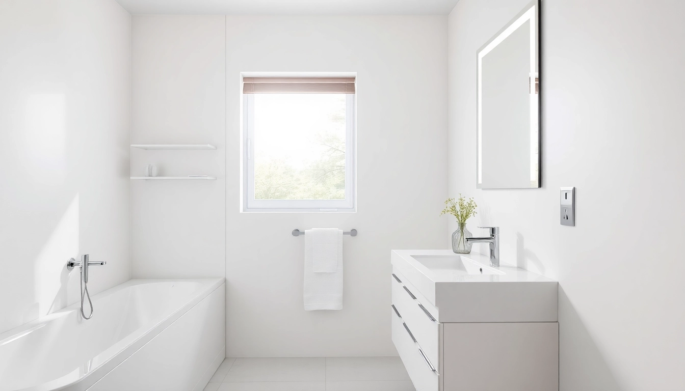 Stylish sonni Spiegelschrank in a modern bathroom with integrated lighting features.