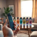 Erleben Sie die hqd pods in einer einladenden Umgebung mit warmem Licht und einem stilvollen Pod-Vaping-Setup.