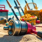 Fishing gear for Cabo displayed on a scenic beach, inviting anglers to prepare for an adventure.
