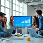 Analyze seo quotation malaysia with professionals discussing in a bright office setting.