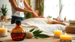 스웨디시 마사지 중인 장면을 진정한 분위기로 표현한 모습