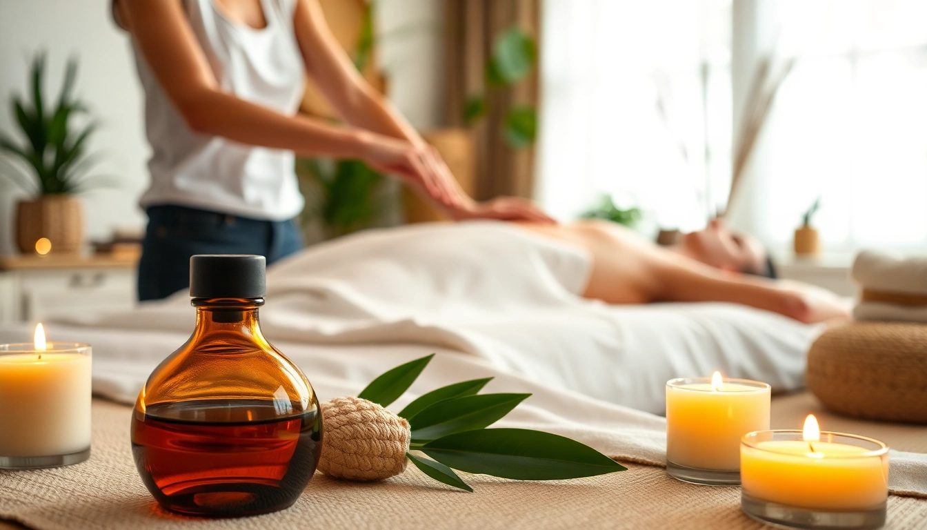 스웨디시 마사지 중인 장면을 진정한 분위기로 표현한 모습