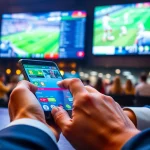 Engaging sports betting apps Canada displayed on mobile devices in a vibrant bar setting.